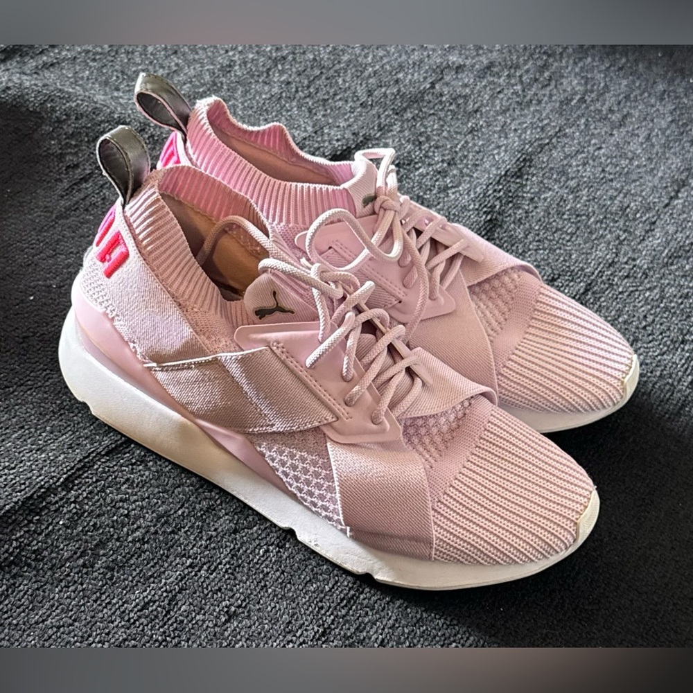 Puma Muse EvoKnit Women’s Size 9 Pink Knit Sneakers Slip-On Athletic Shoes 9/10 - Picture 4 of 15